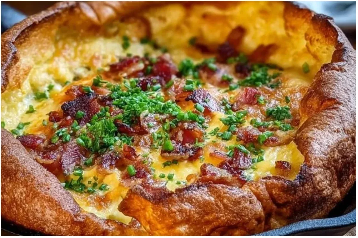 Savory Cheddar Bacon Dutch Baby