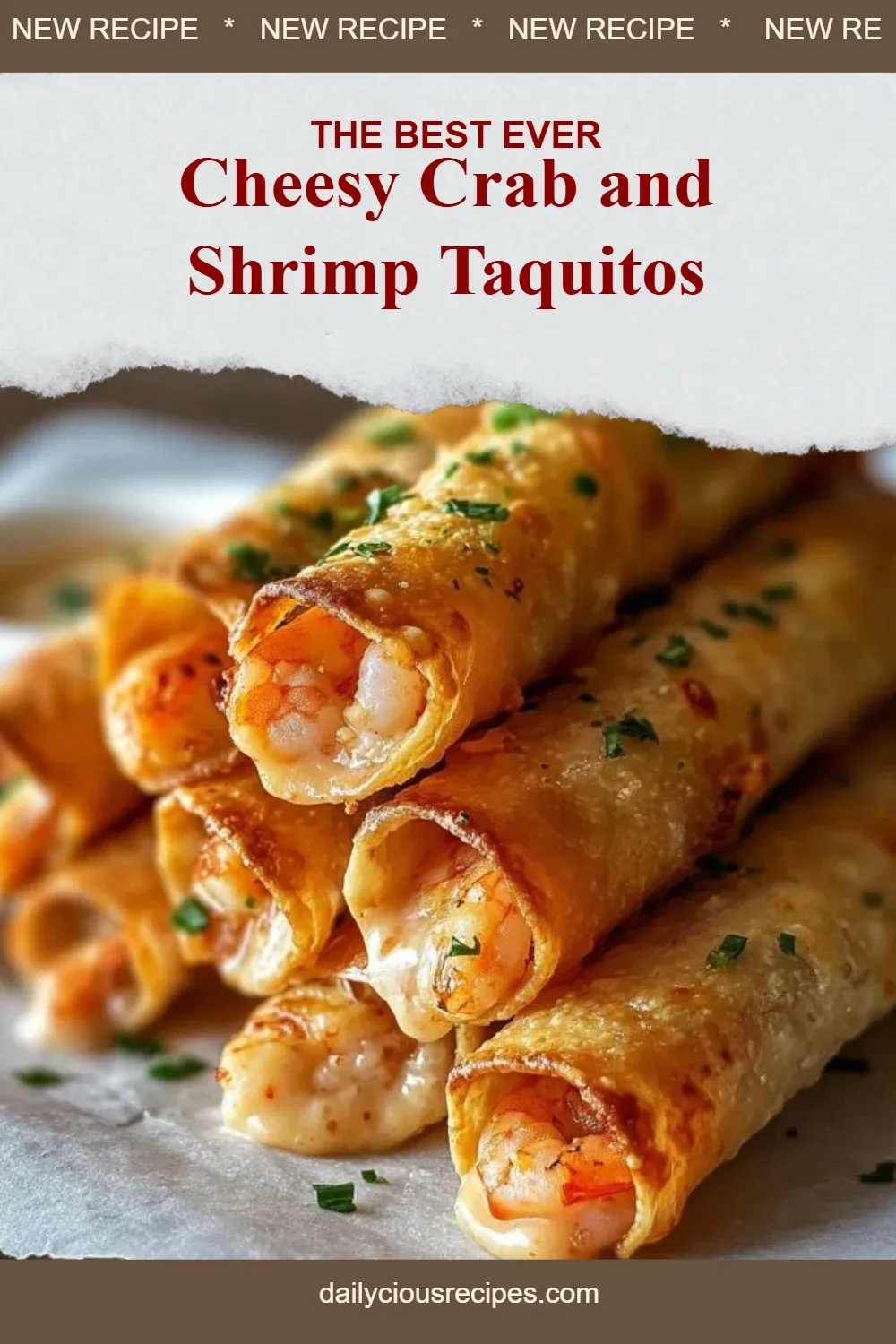 Cheesy Crab and Shrimp Taquitos