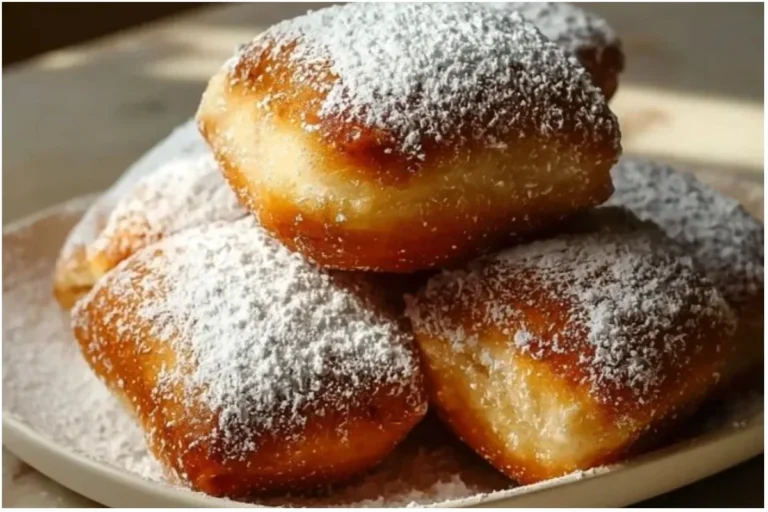 Delicious Vanilla French Beignets sprinkled with powdered sugar