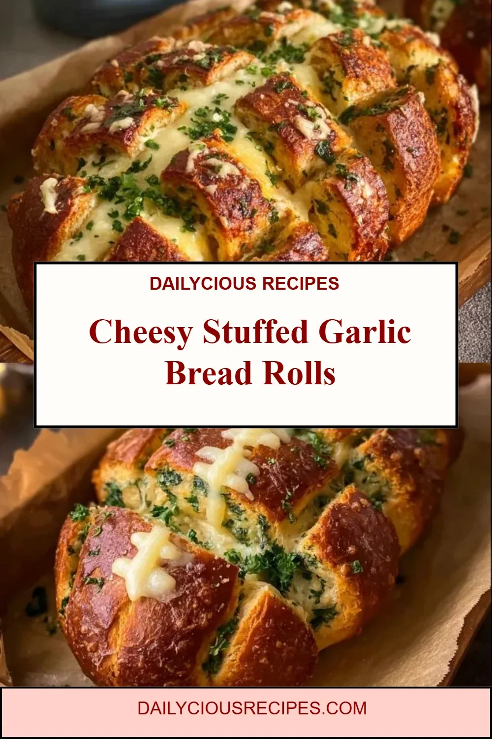 Cheesy Stuffed Garlic Bread Rolls