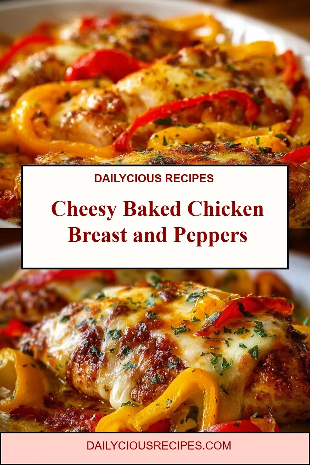 Cheesy Baked Chicken Breast and Peppers