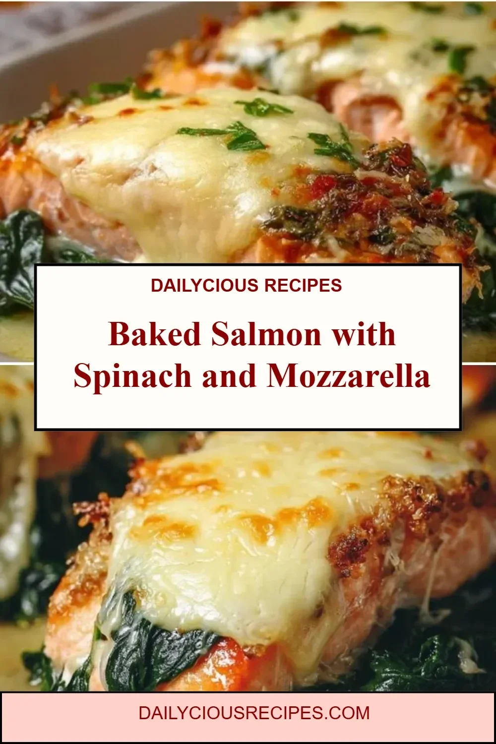 Baked Salmon with Spinach and Mozzarella