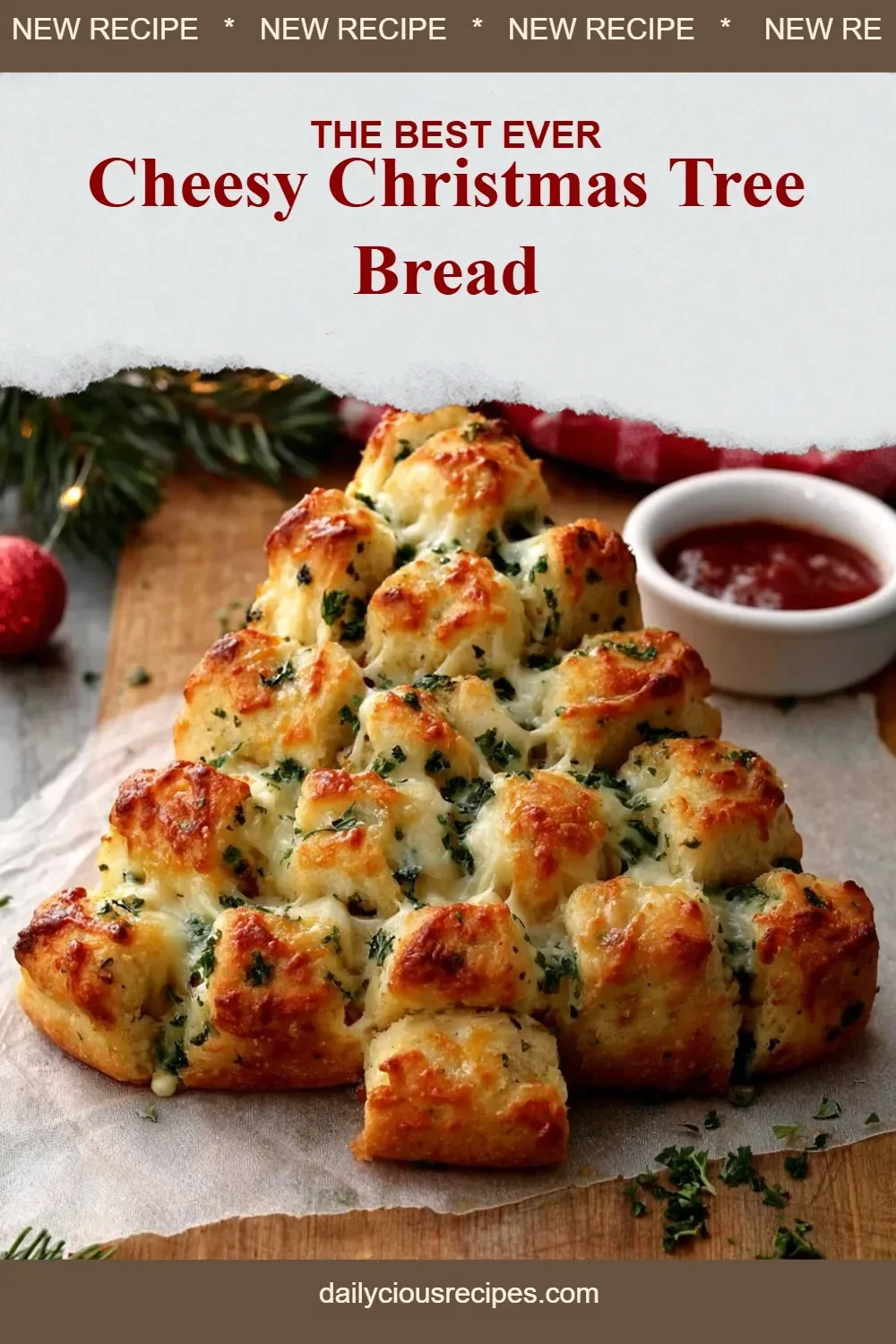 Cheesy Christmas Tree Bread