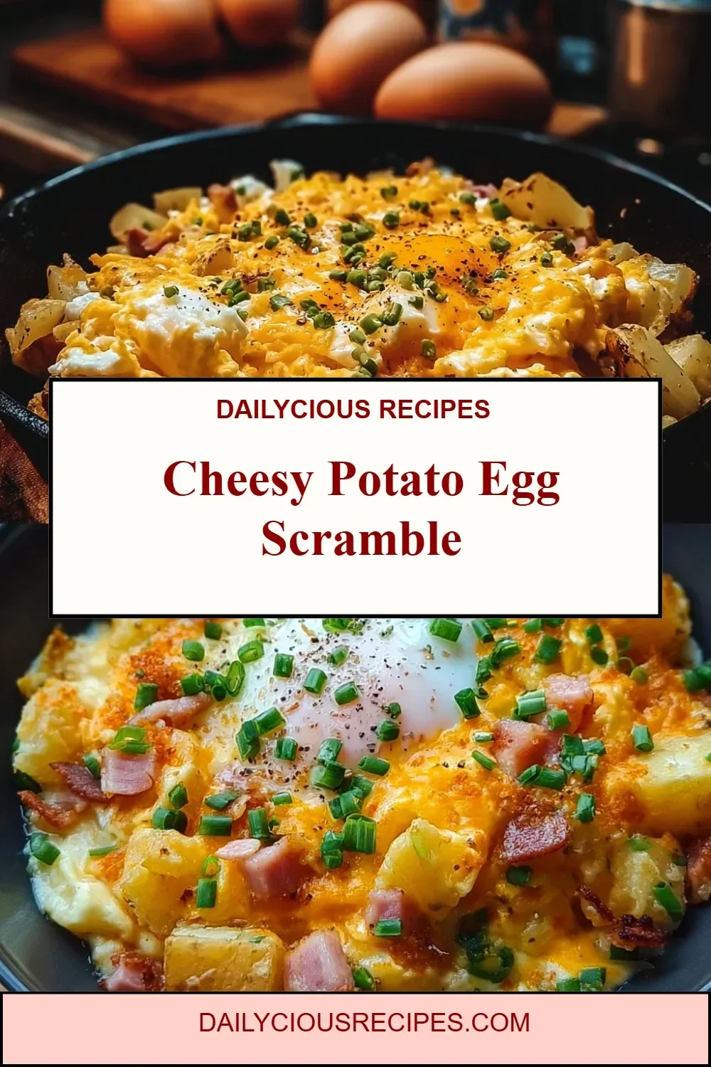 Cheesy Potato Egg Scramble