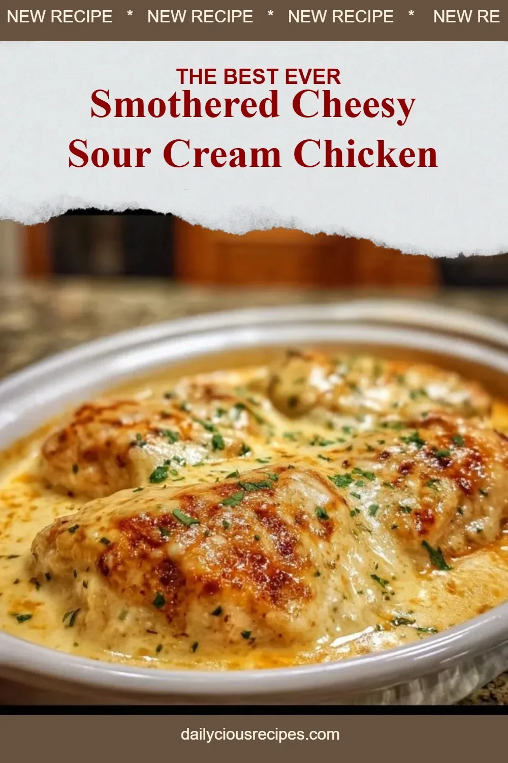 Smothered Cheesy Sour Cream Chicken