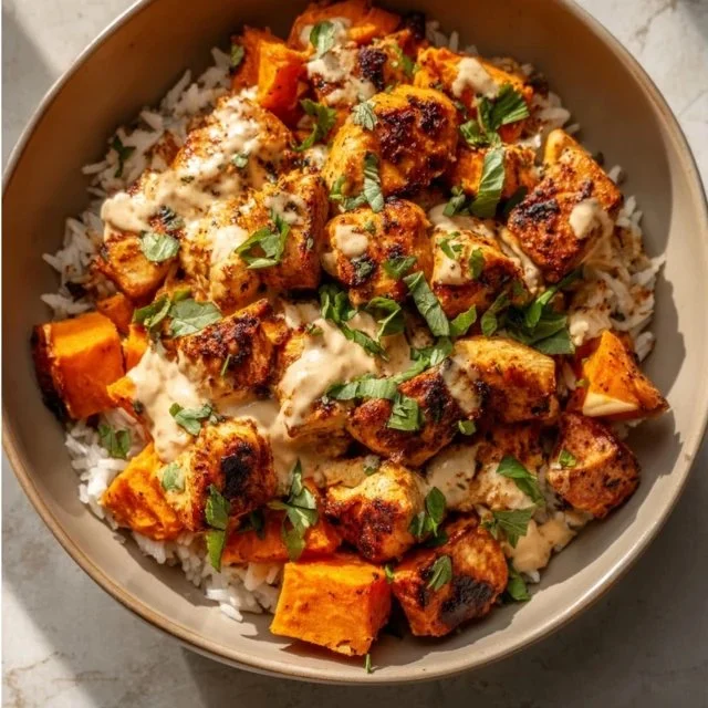 Healthy Chicken & Sweet Potato Rice Bowl
