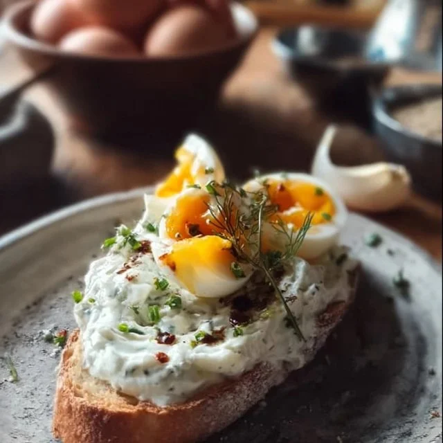 Herby Greek Yogurt and Soft-Cooked Eggs
