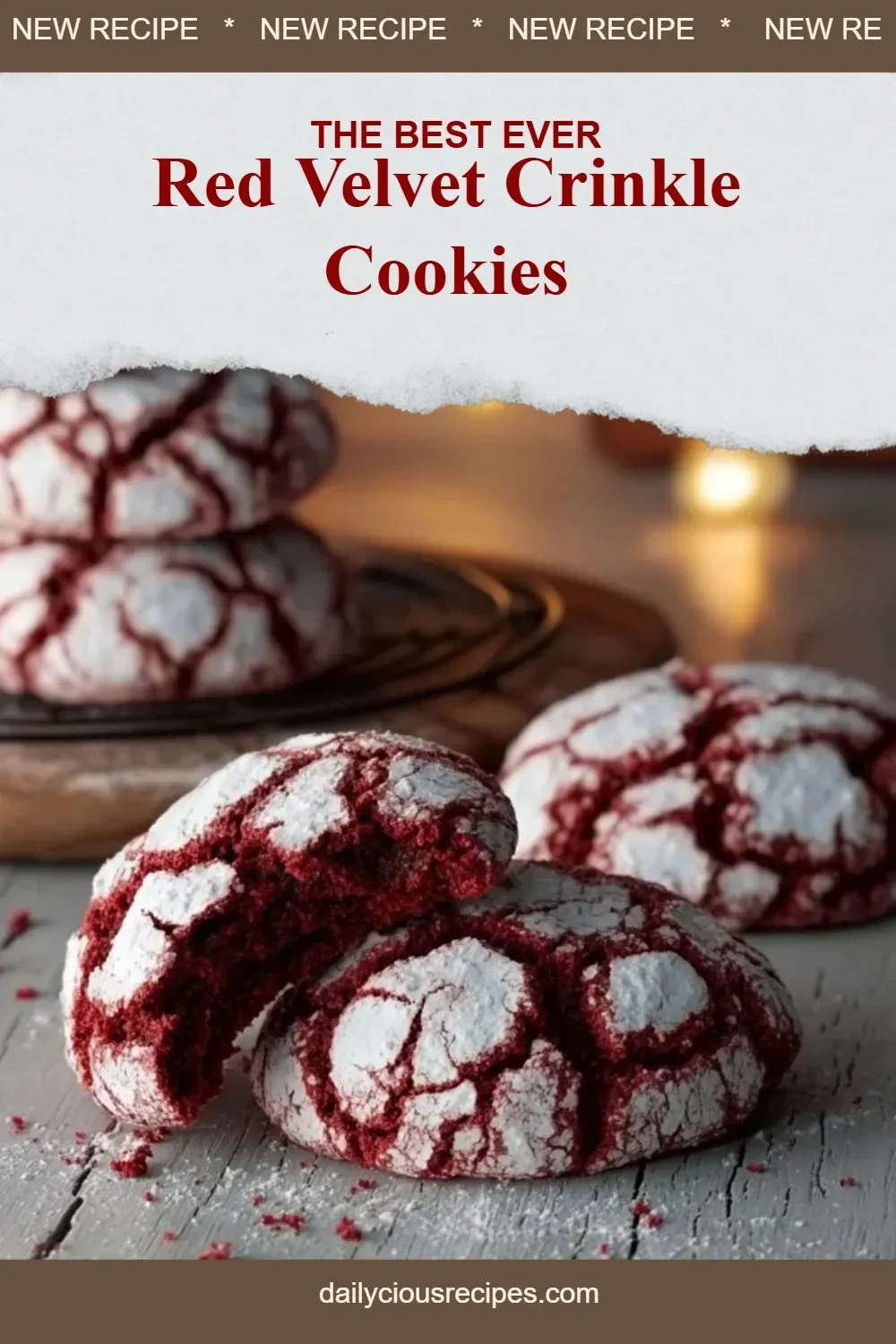 Red Velvet Crinkle Cookies