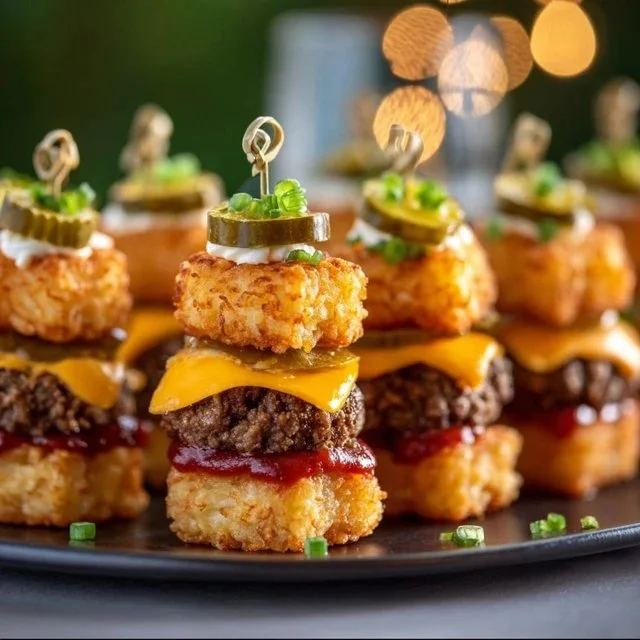 Tater Tot Mini Cheeseburger Bites