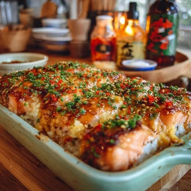 Spicy Salmon Sushi Bake Recipe