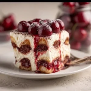 Cherry Amaretto Tiramisu 2 Delicious Cherry Amaretto Tiramisu dessert with cherries and amaretto flavor