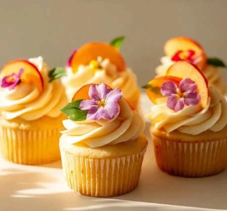 Honey Peach Cream Cheese Cupcakes