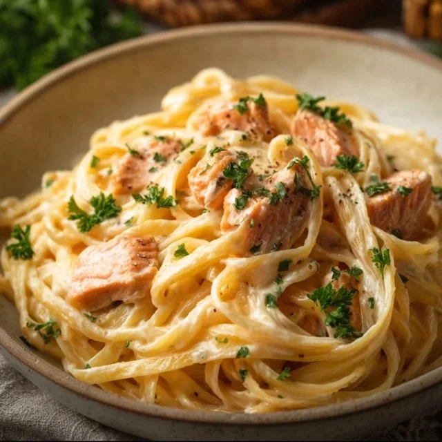 One Pot Creamy Salmon Pasta
