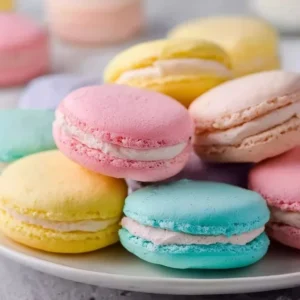 Pastel Sugar Cookie Sandwiches 2 Pastel sugar cookie sandwiches filled with colorful frosting and sprinkles