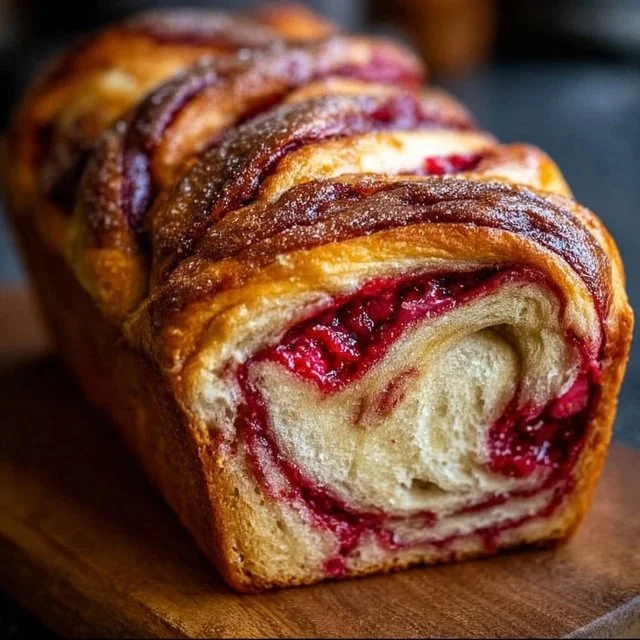 Raspberry Swirl Brioche Loaf