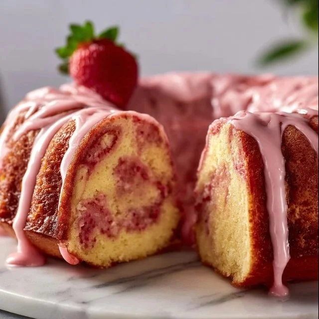 Strawberry Milkshake Pound Cake