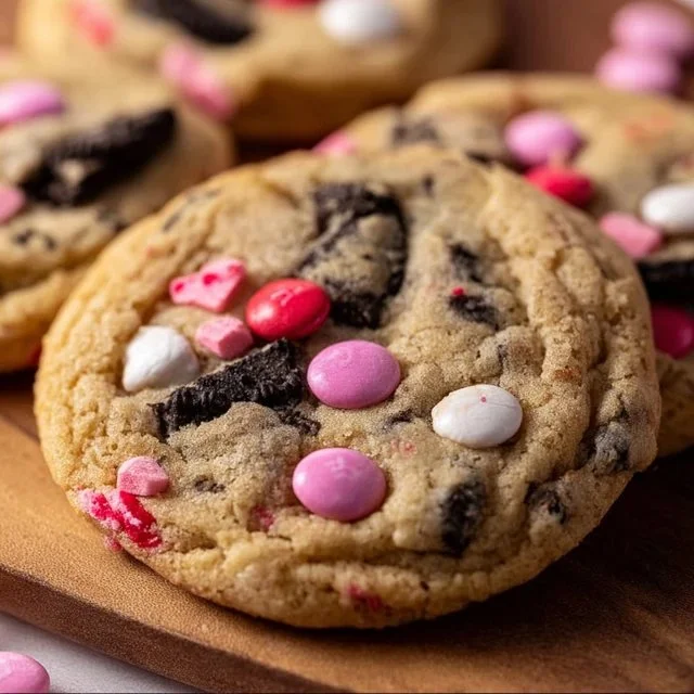 Valentine’s Day Oreo M&M’s Cookies