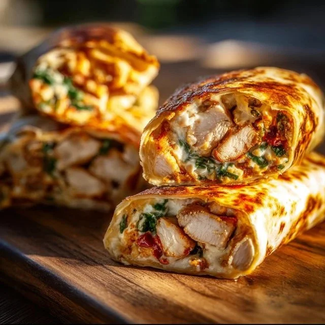 Crispy Air Fryer Chicken & Mozzarella Wraps