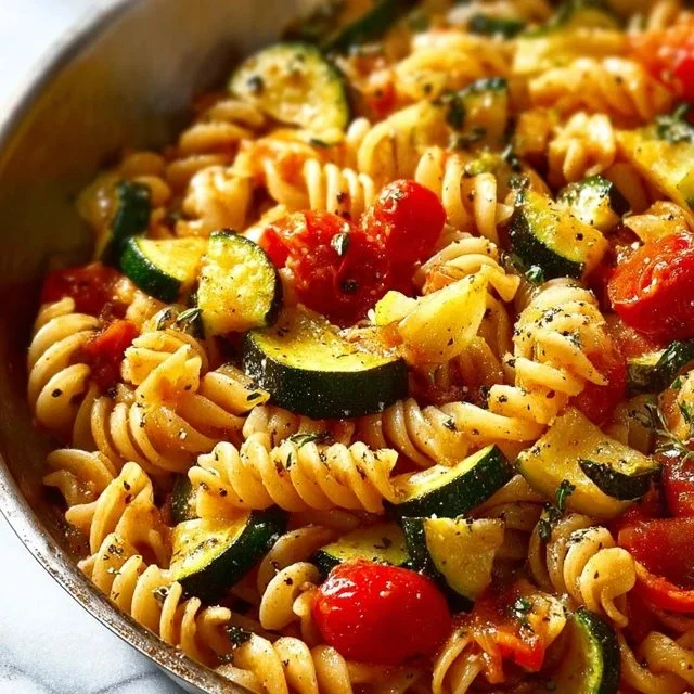 Fresh Garden Tomato Zucchini Pasta