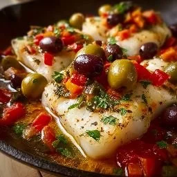 Mediterranean Baked Cod with Olives