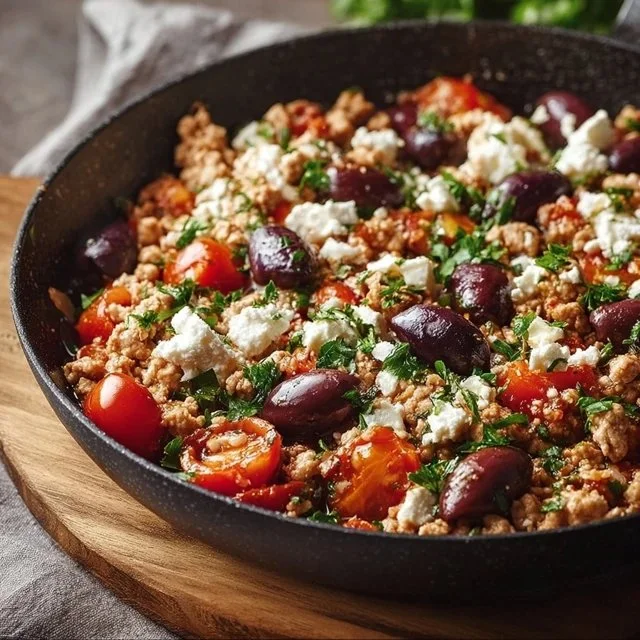 mediterranean keto ground chicken skillet with oli 2026 02 17 162258