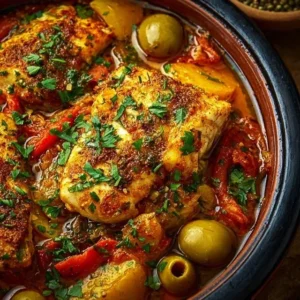 Moroccan Fish Tagine with Ginger & Saffron 2 Delicious Moroccan Fish Tagine garnished with ginger and saffron