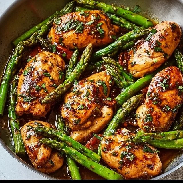 Home page 3 One-Pan Balsamic Chicken and Asparagus