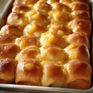 Orange Rolls with a Warm Sour Cream Butter Glaze 2 Freshly baked orange rolls with warm sour cream butter glaze